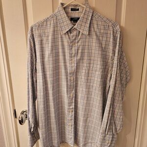 J. Crew Blue Casual Button Down Shirt with Plaid Pattern